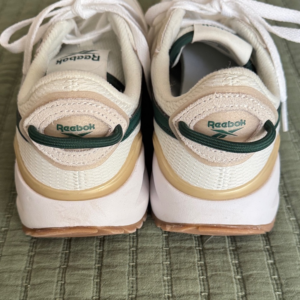 Reebok Cream and Green Athletic Shoes - Picture 3 of 6